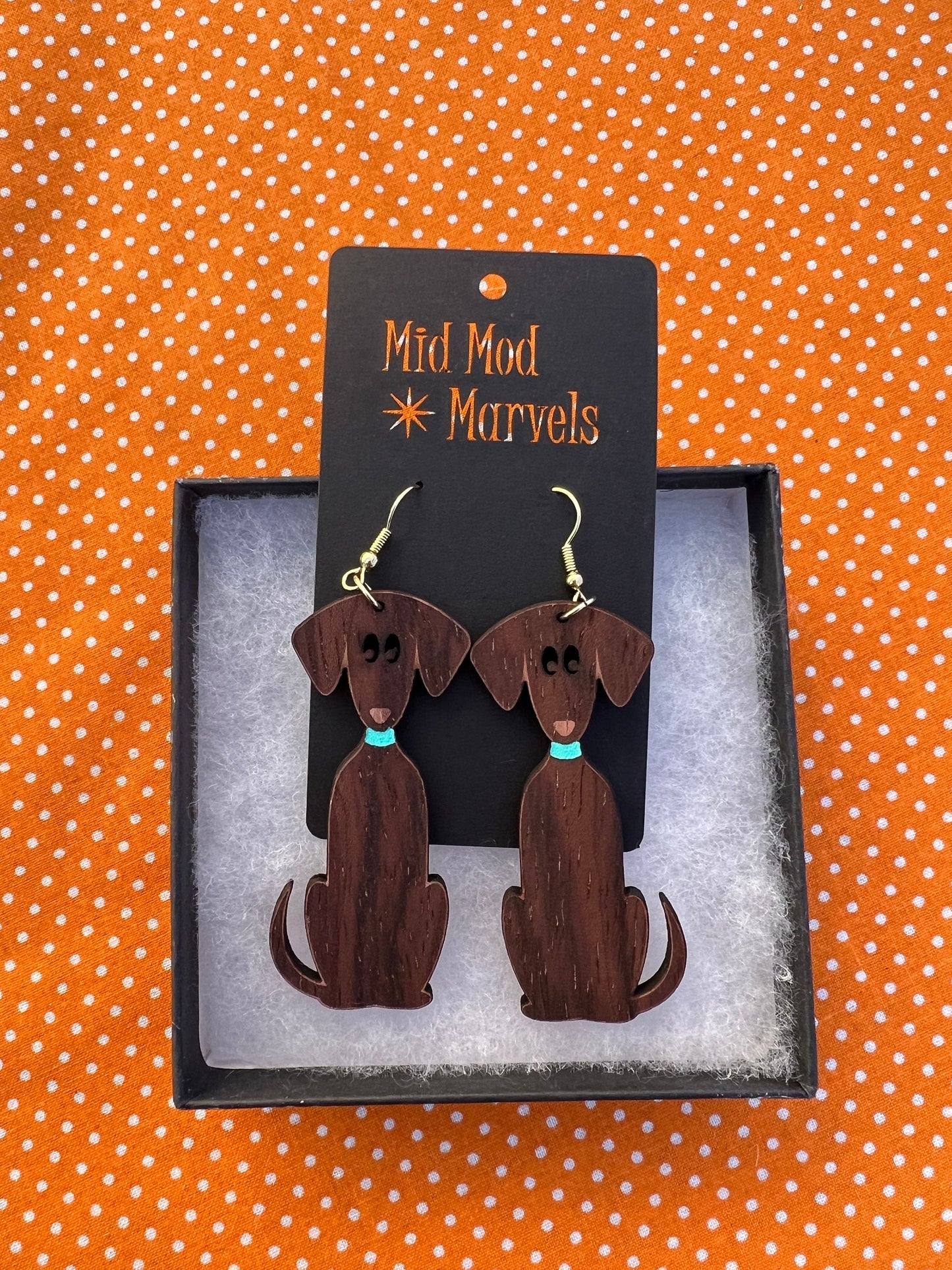 Atomic Dog MCM-Inspired Wood Earrings